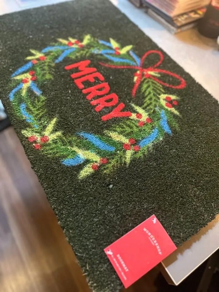NEW Wondershop Holiday Doormat – “MERRY” Wreath – Rare Find image indicator(3)