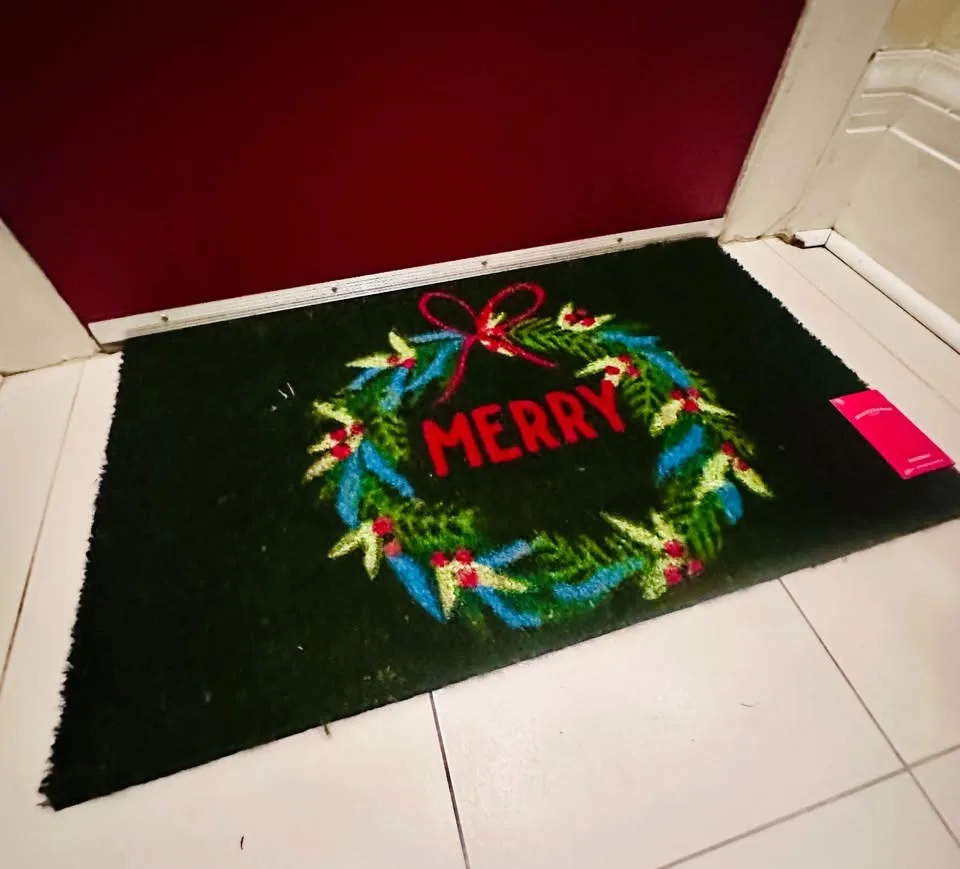 NEW Wondershop Holiday Doormat – “MERRY” Wreath – Rare Find image indicator(8)