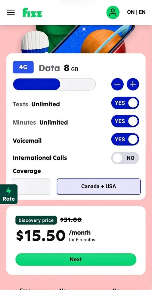 Mobile Plan 50% off and $40 credit code: AQVN9
