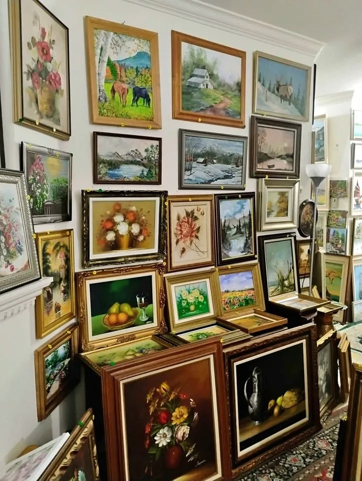 Large Collection Of Vintage And Antique Original Oil Paintings $
