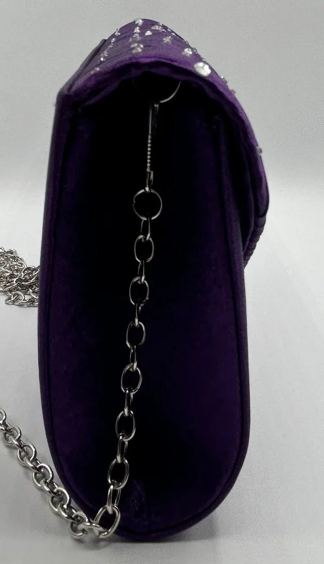 Sparkling Purple Rhinestone Evening Clutch Wedding / Prom image indicator(3)
