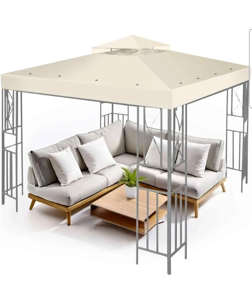 Flexzion Gazebo Cover 10x10' Double Tier UV30+DIRT