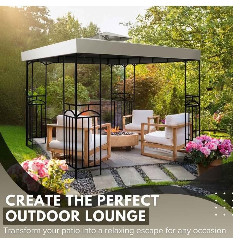 Flexzion Gazebo Cover 10x10' Double Tier UV30+DIRT - photo 2