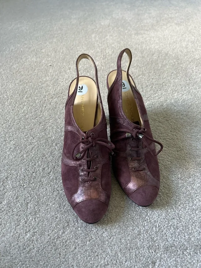 ✨RARE✨ Marchez Vous Purple Suede Lace-Up Heels image indicator(2)