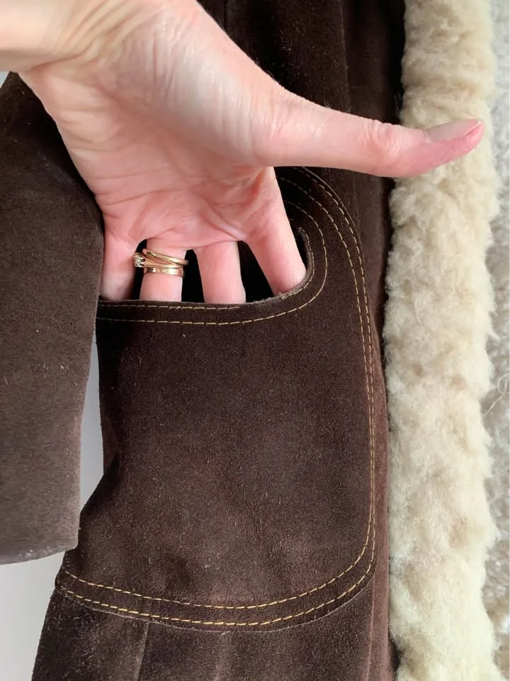 Authentic 1970’s Suede Shearling Penny Lane Coat image indicator(4)