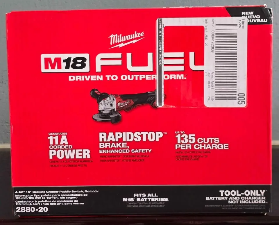 GRINDER 4 1/2" - 5" M18 FUEL Model# 2821-20 image indicator(2)