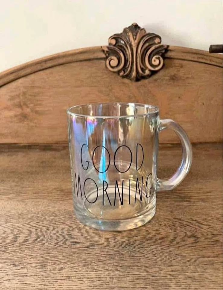 Rae Dunn Good Morning Glass Mug