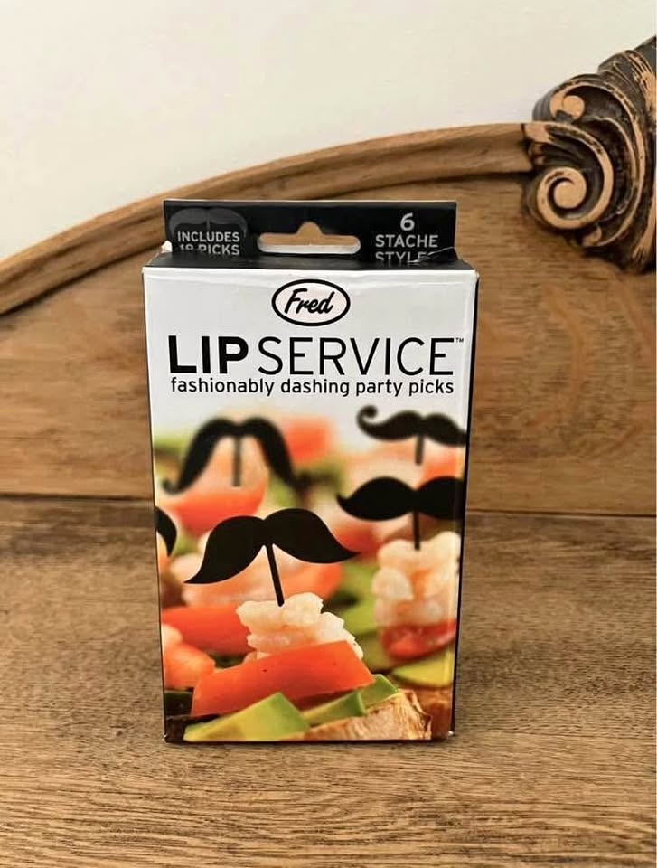 Genuine Fred Lip Service Mustache Toothpicks total of 15