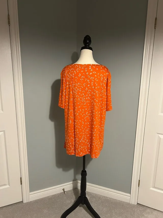 Ayifu Orange Floral Blouse XXL image indicator(2)