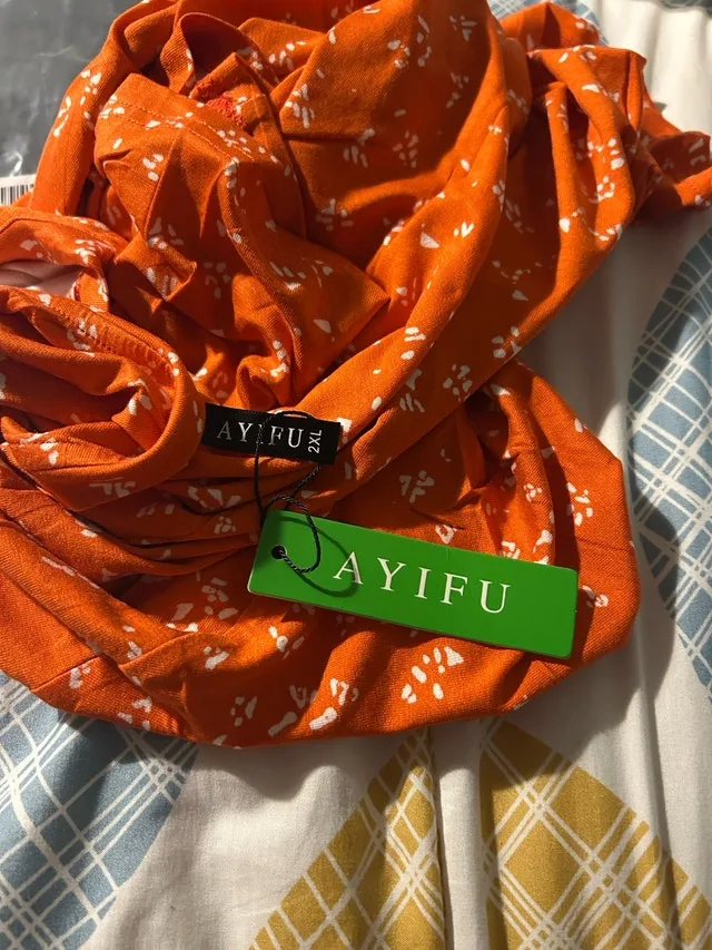 Ayifu Orange Floral Blouse XXL image indicator(3)