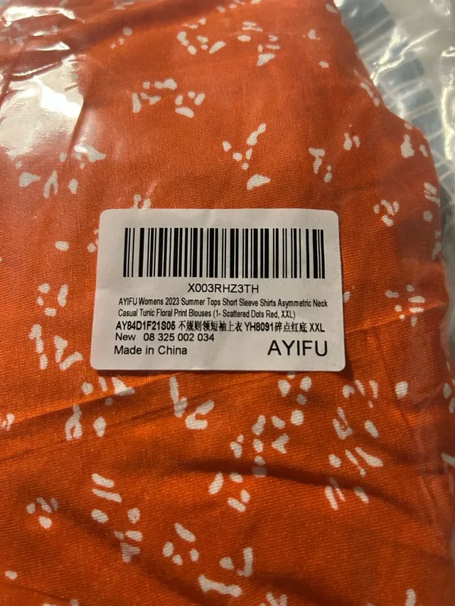 Ayifu Orange Floral Blouse XXL image indicator(5)