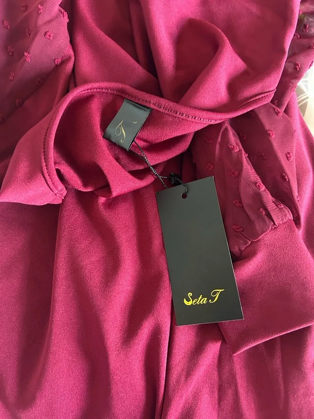 Seta T Wine Red Dress image indicator(4)