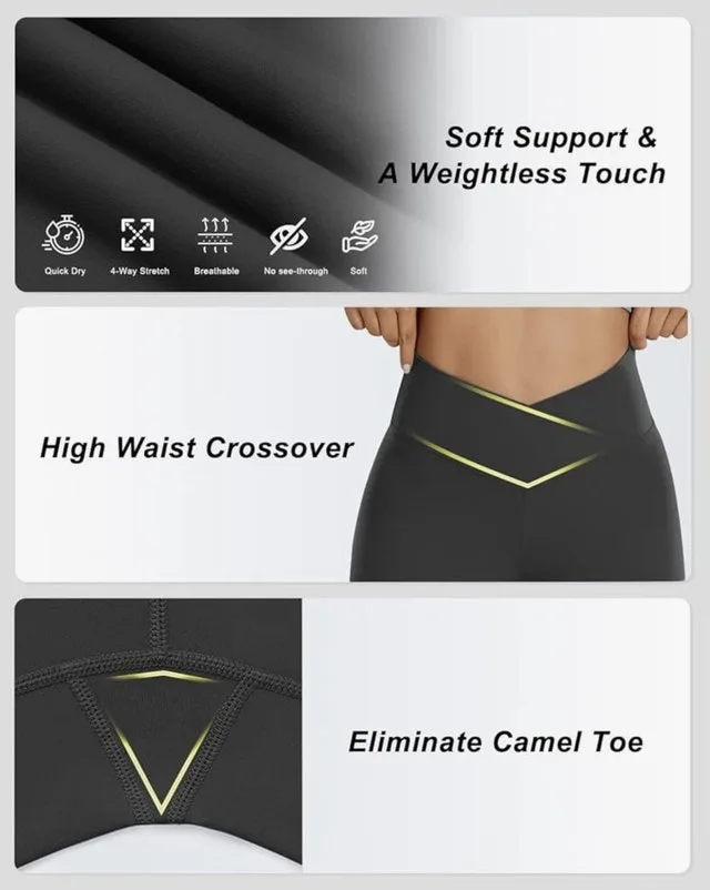 Aoliks Capri Flare Leggings for Women, Tummy Control image indicator(2)