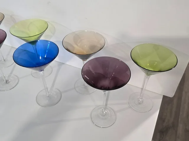 Set of 8 Colourful cocktail or martini glasses image indicator(2)