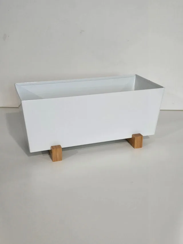 IKEA BITTERGURKA Plant pot, white, metal with stand