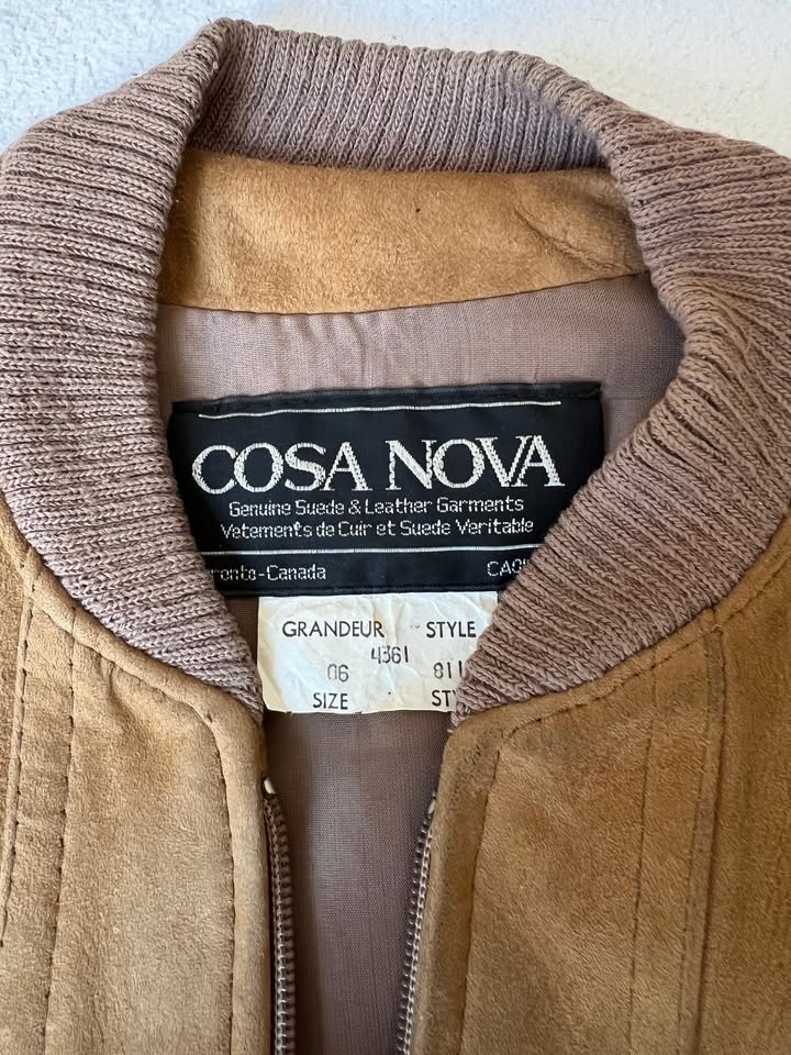 Vintage Suede Jacket - Beige, Size 6 - photo 3