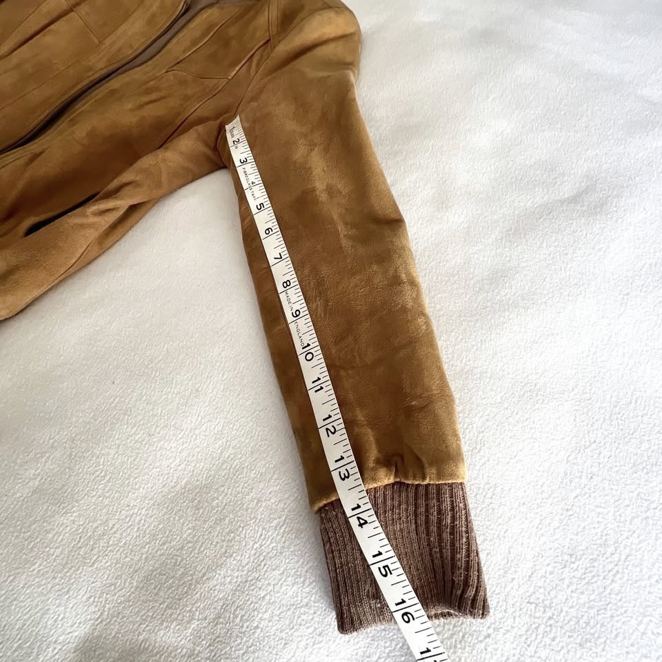 Vintage Suede Jacket - Beige, Size 6 - photo 4