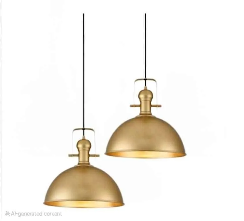 Gold farmhouse pendent light 12 inch x 2