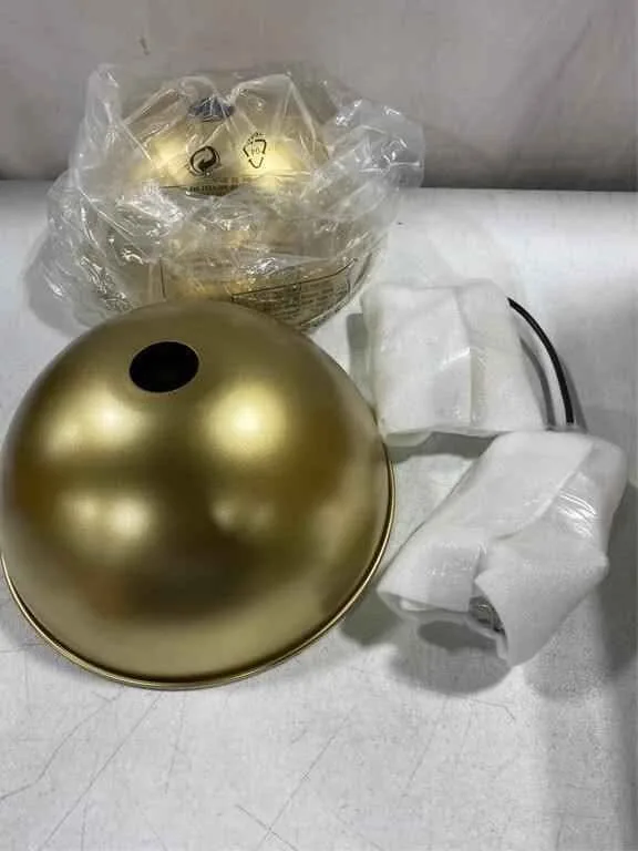 Gold farmhouse pendent light 12 inch x 2 image indicator(3)