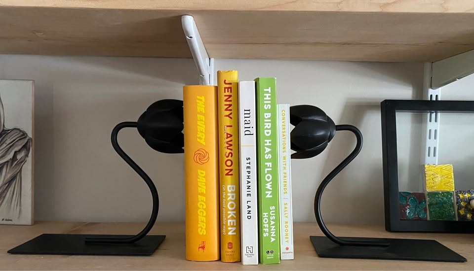 Set of 2 Ikea BAKHASARE Bookend Iron Flower Tulip 1 Black - photo 4