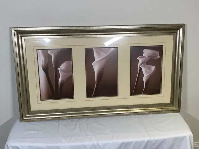 Art 3-Panel Flower Print Under Glass - 41x23 Inches image indicator(6)