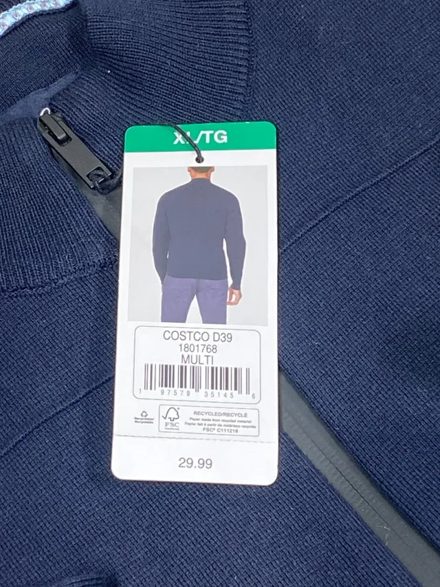 NWT Men's Zip Up Sweater XL - Navy image indicator(5)