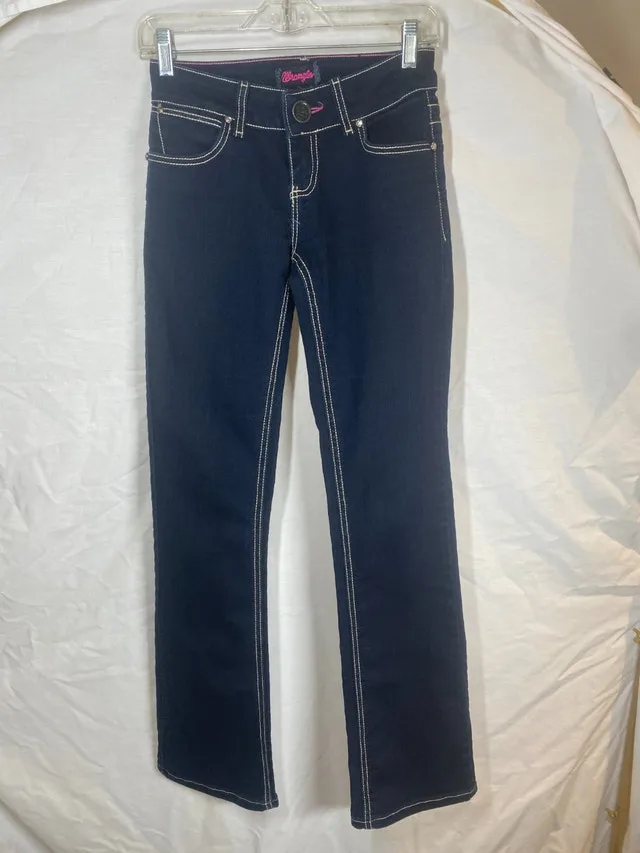 Womens Wrangler 10MWZJK Dark Wash Jeans Sz 0 x 34 Boot Cut