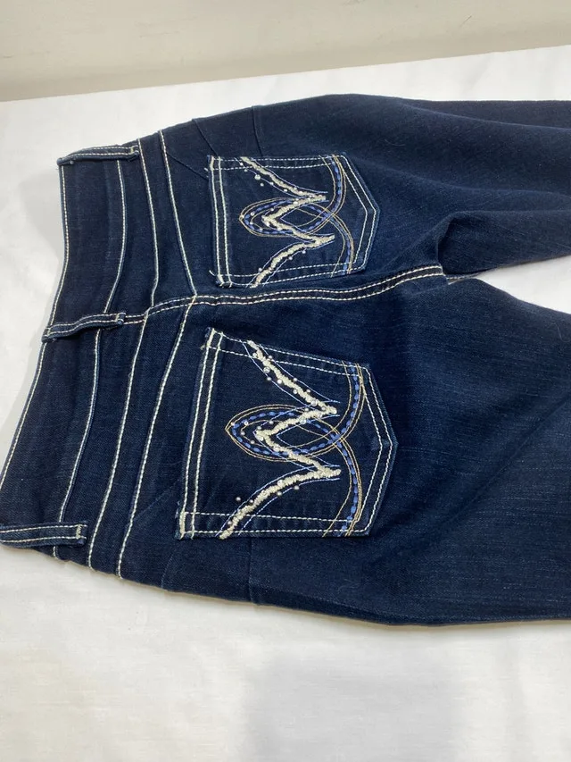 Womens Wrangler 10MWZJK Dark Wash Jeans Sz 0 x 34 Boot Cut image indicator(8)