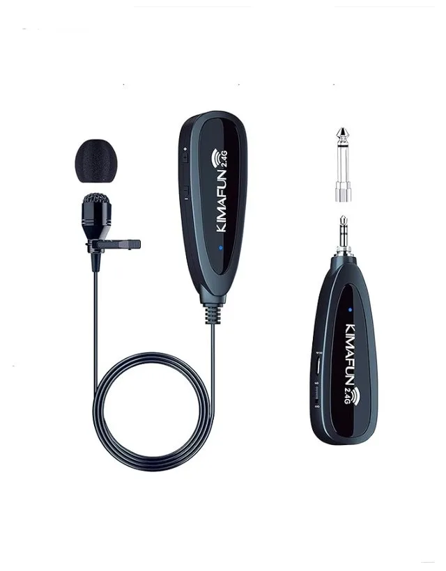 Lapel Microphone Set Wireless With Receiver and adapters NEW