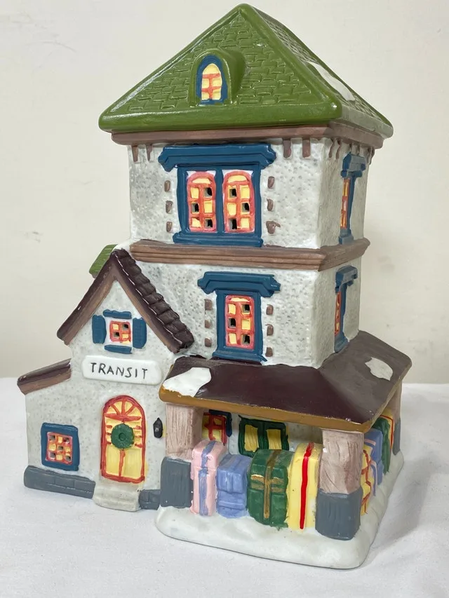Ceramic Christmas Village Transit Station - No Light image indicator(2)