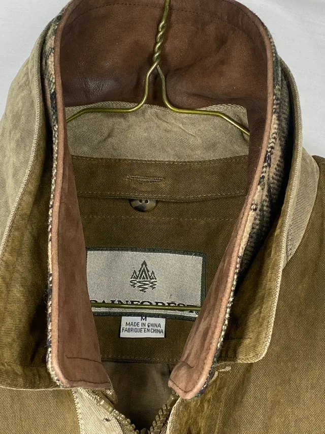 Men's Medium Leather Collar Bomber Jacket image indicator(4)