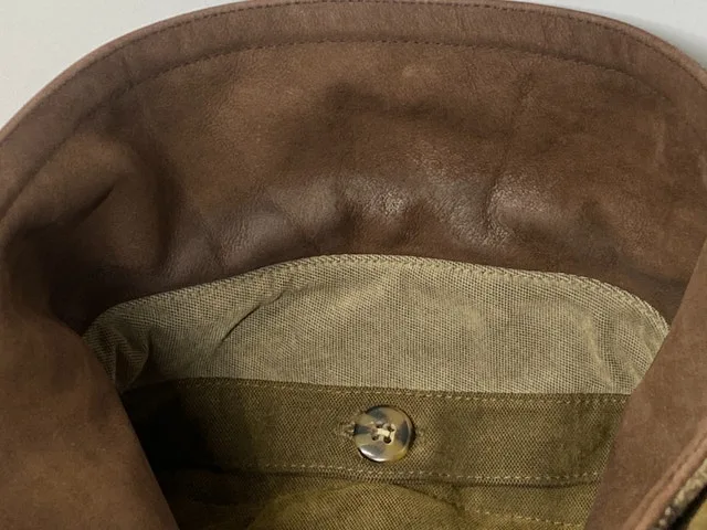 Men's Medium Leather Collar Bomber Jacket image indicator(6)