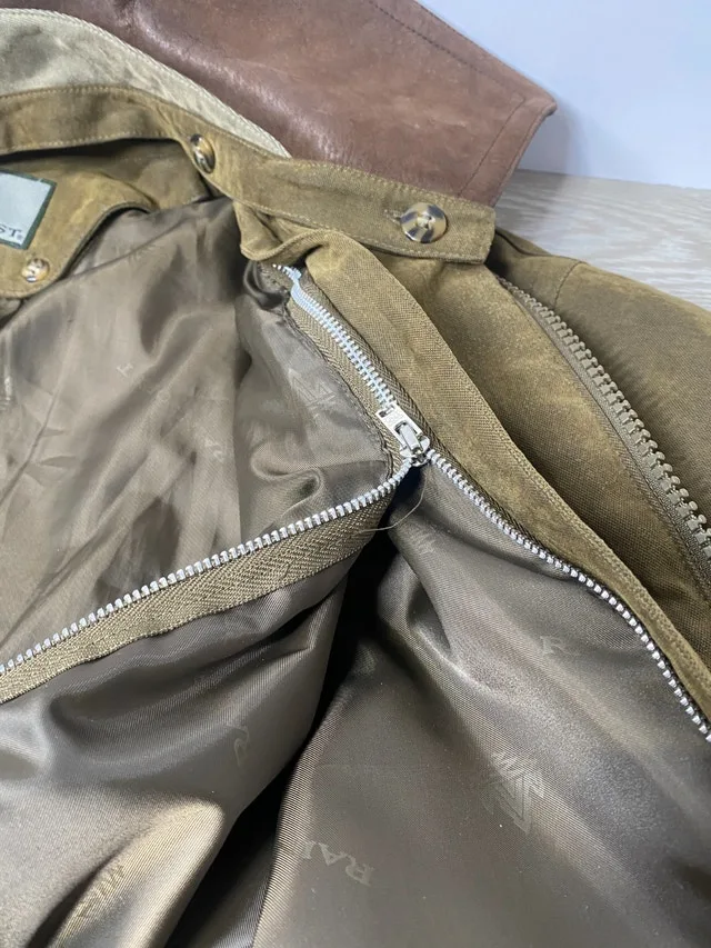 Men's Medium Leather Collar Bomber Jacket image indicator(10)