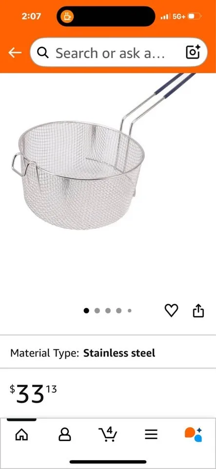 Brand New Never Used - Stainless Steel Deep fry Basket image indicator(8)