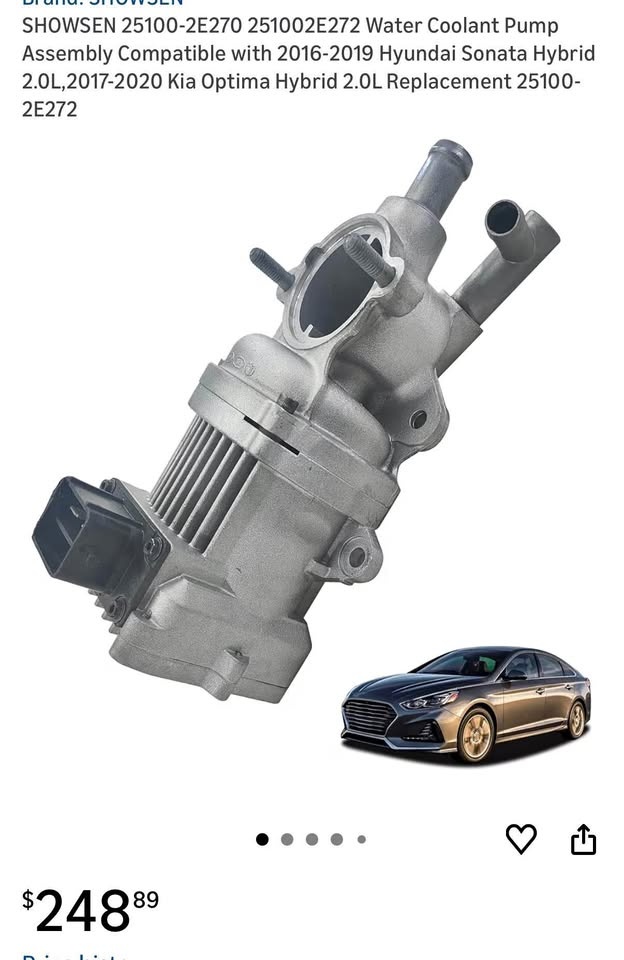 Water Coolant Pump Hyundai Sonata/Kia Optima 2016-2020