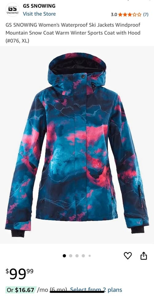 GS Snowing women jacket warmth waterproof size XL
