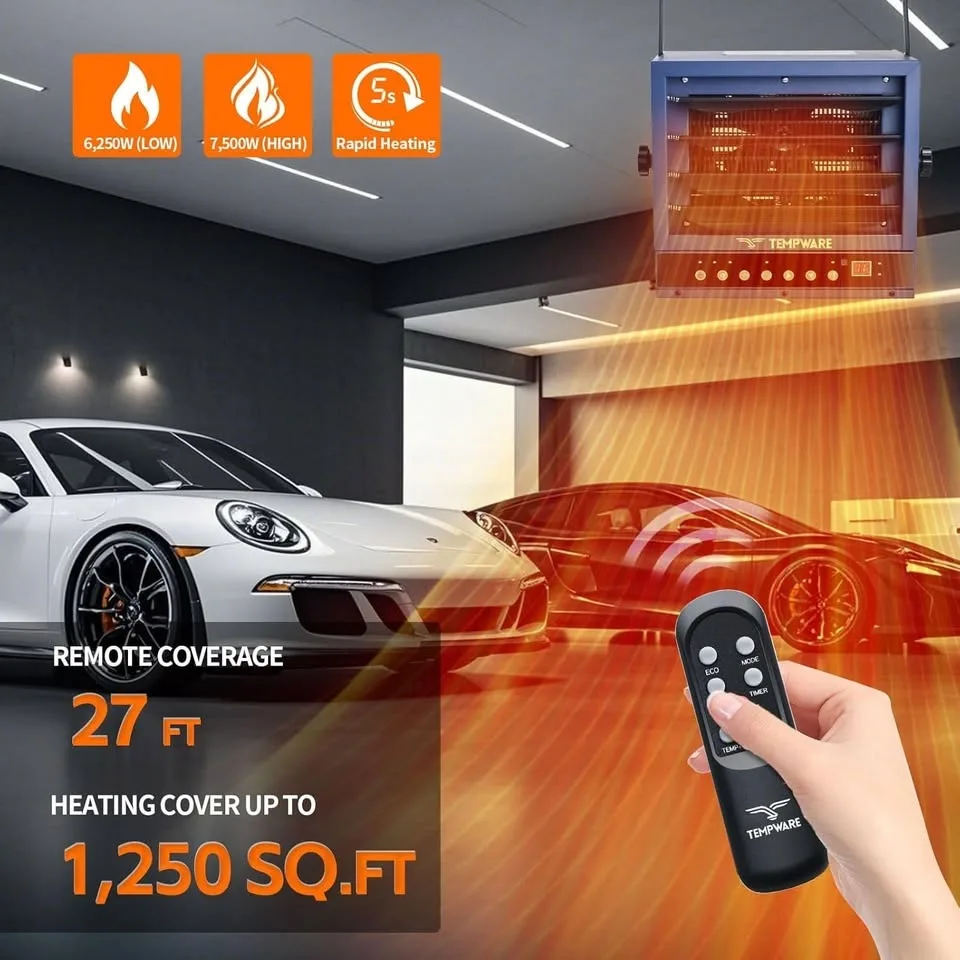 Electric Garage Heater 7500-Watt with Smart WIFI image indicator(2)