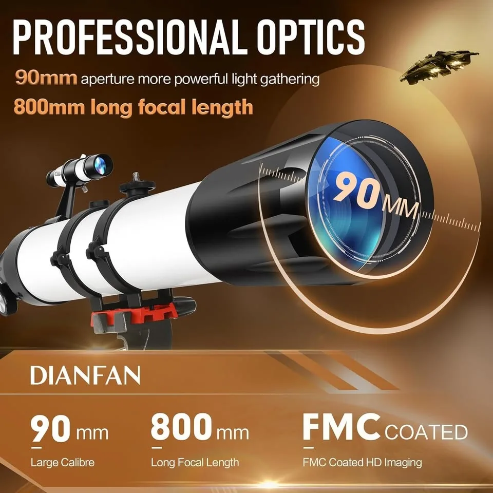Dianfan Telescope, 90mm Aperture, 800mm, Portable image indicator(2)