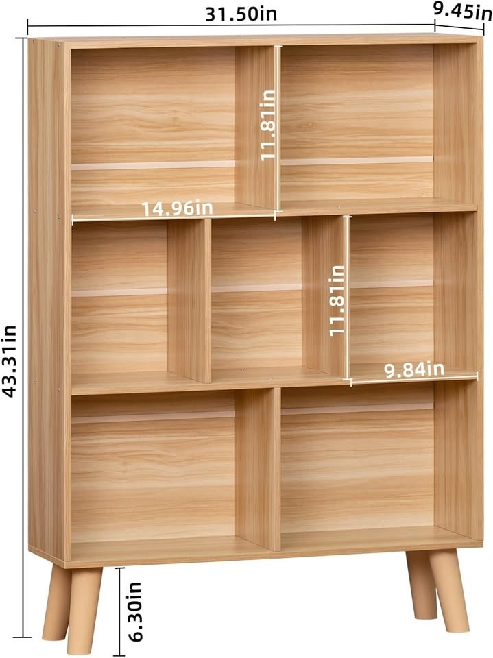 LEYAOYAO Wooden 7 Cube Book Shelf - photo 2