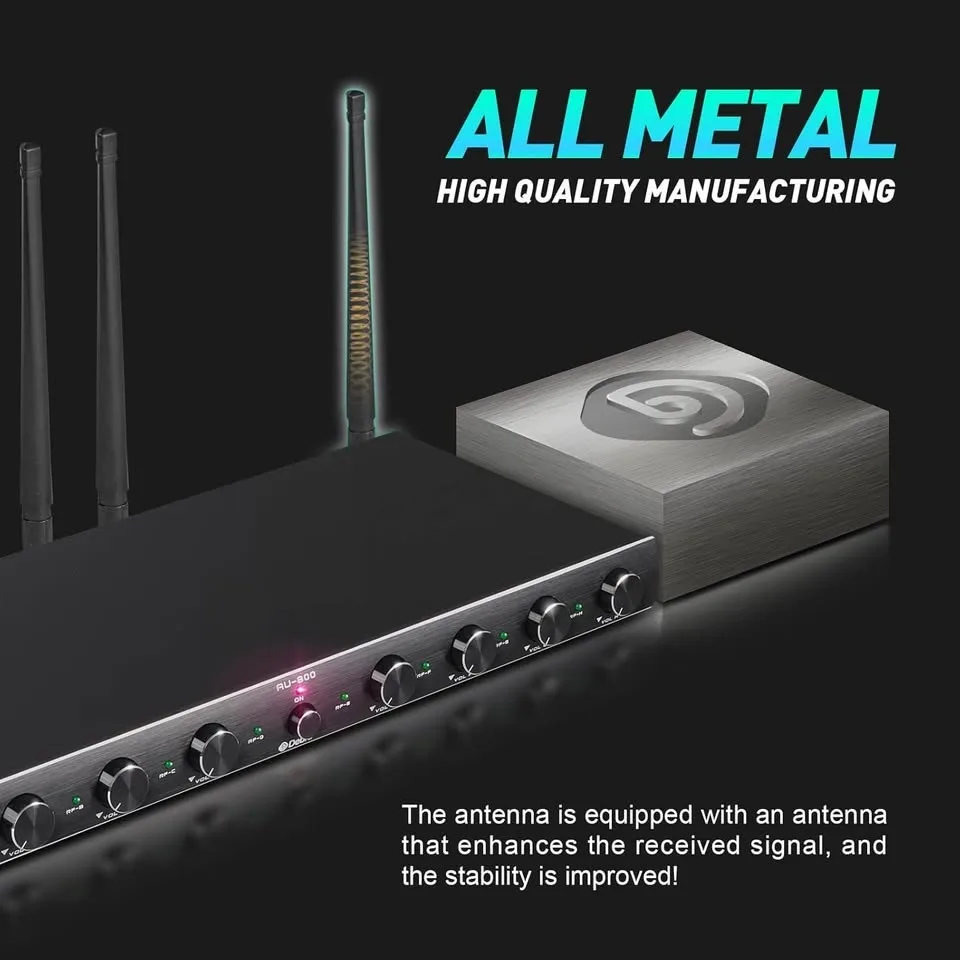 Debra Audio AU800 Pro 8-Channel Wireless Microphone System image indicator(4)