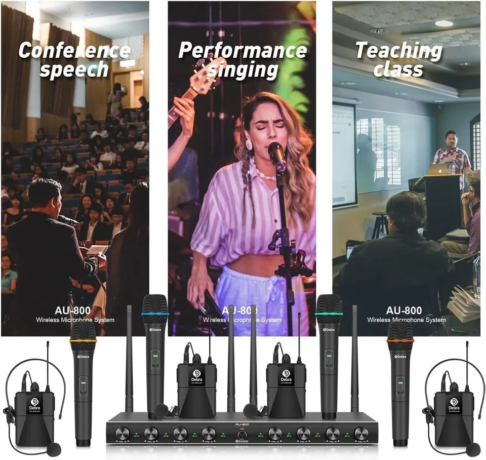 Debra Audio AU800 Pro 8-Channel Wireless Microphone System image indicator(8)