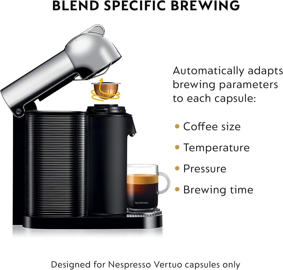 Nespresso Vertuo Coffee and Espresso Machine - Chrome - photo 4