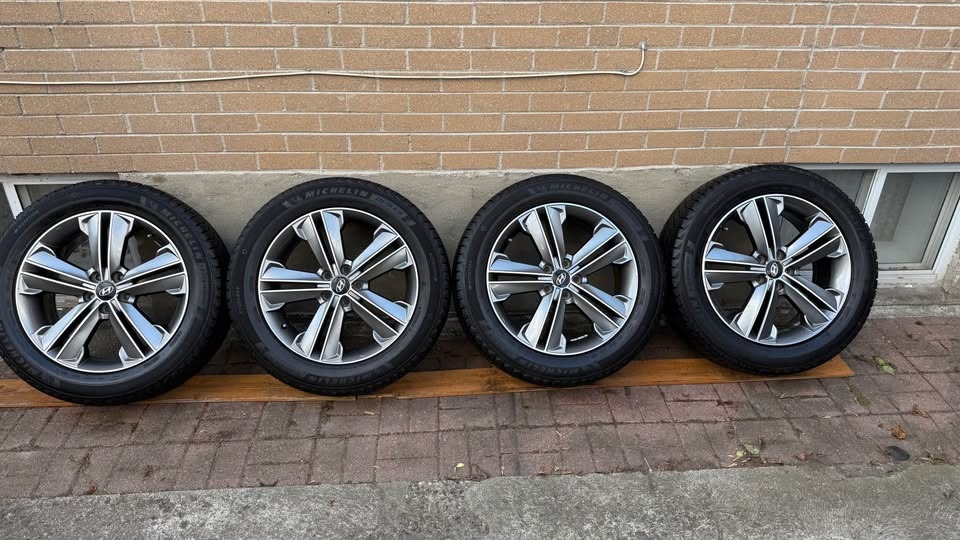 235/55R19 OEM Hyundai SantaFe Rims and Michelin tires - photo 2