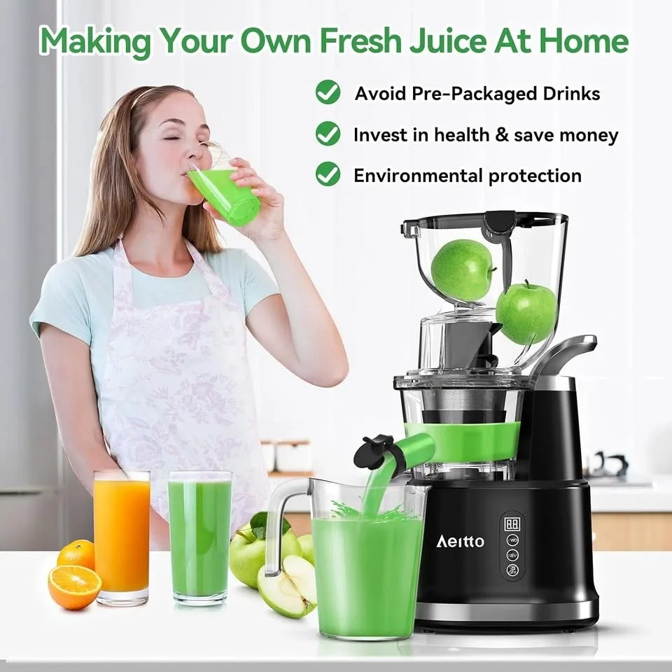 Aeitto Juicer Machine, Slow Masticating Juicer
