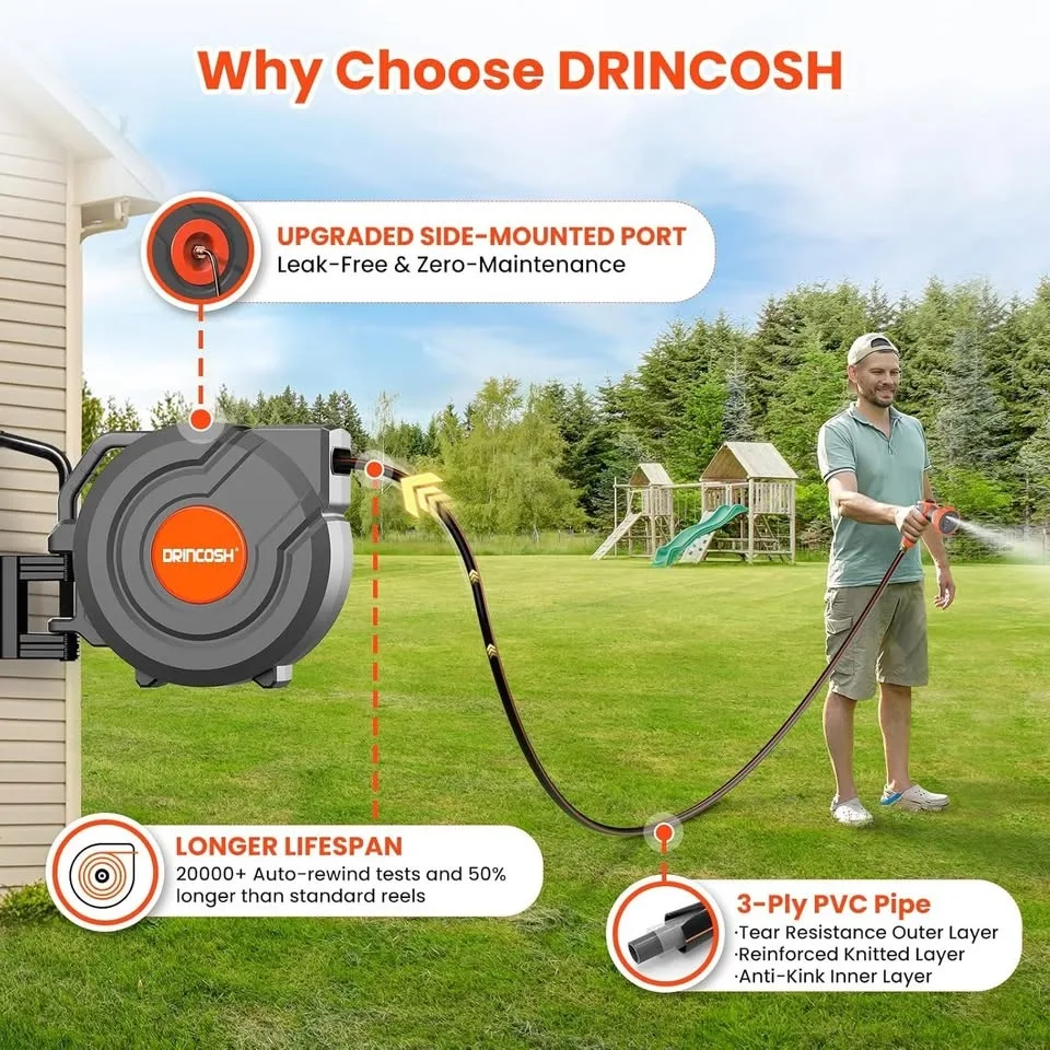 3rd Generation Retractable Garden Hose 155 ft x 1/2 inch image indicator(4)