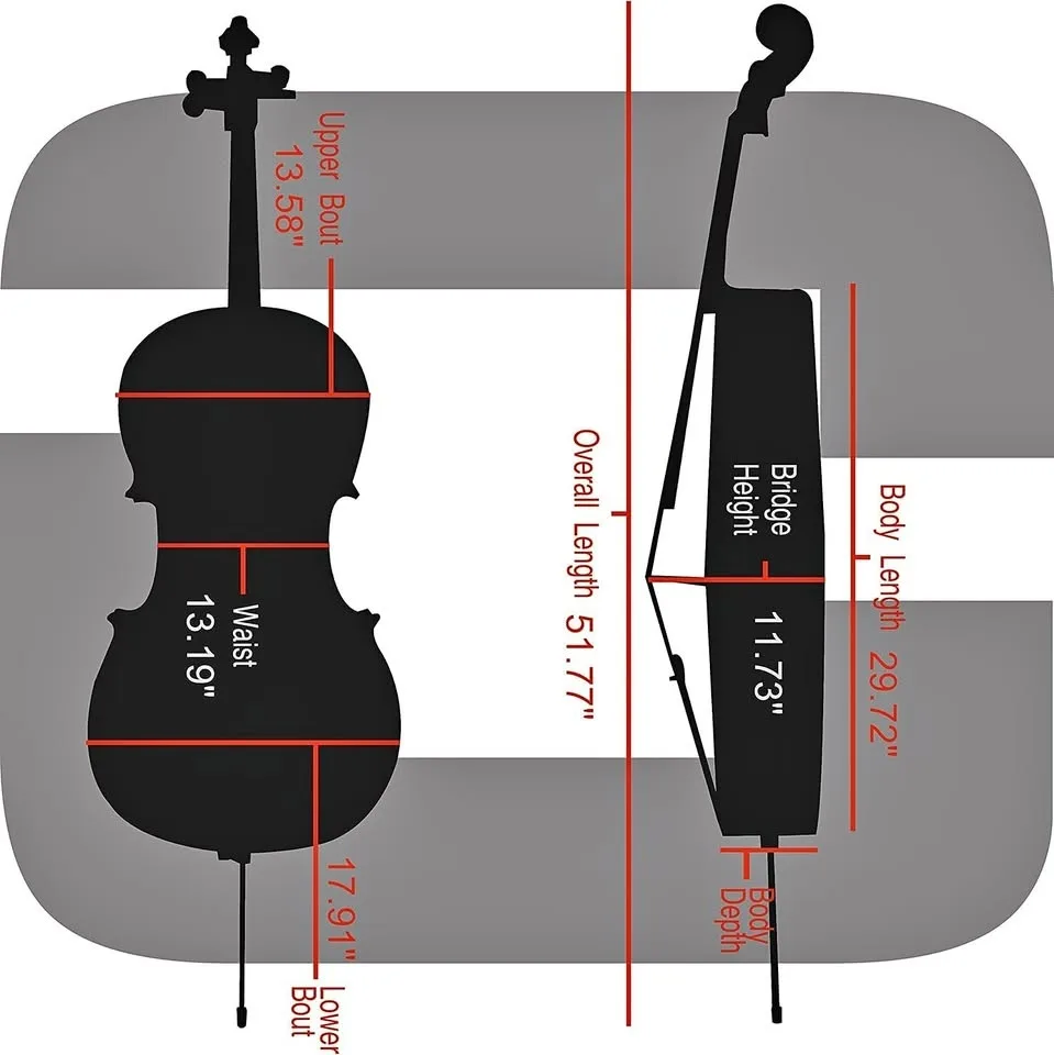 Crossrock Cello Case 4/4 with Backpack and Wheels - Black