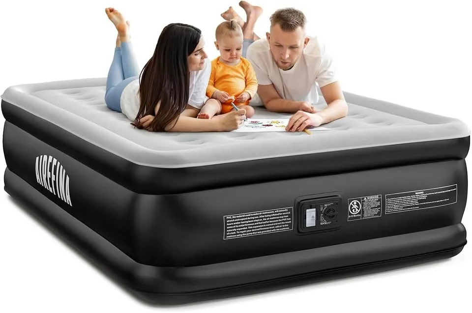 Airefina Queen Air Mattress with Built-in Pump, 18"
