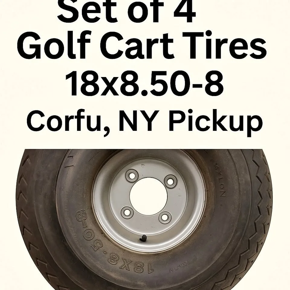 Set of 4 Golf-Cart Wheels/Tires 18x8.50-8, 4x4 bolt pattern