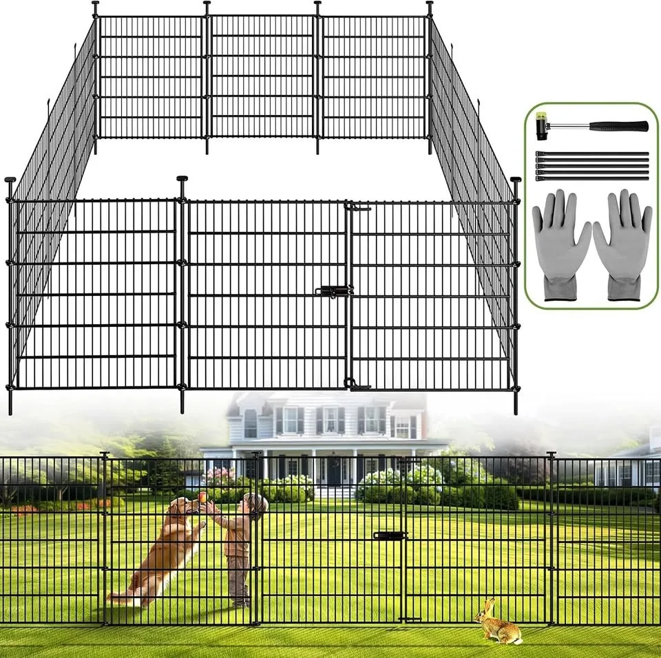 Garden Fence Panels with Gate 29ft(L) X 32in(H)