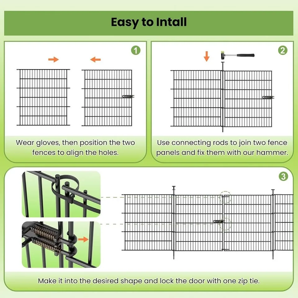 Garden Fence Panels with Gate 29ft(L) X 32in(H) image indicator(4)